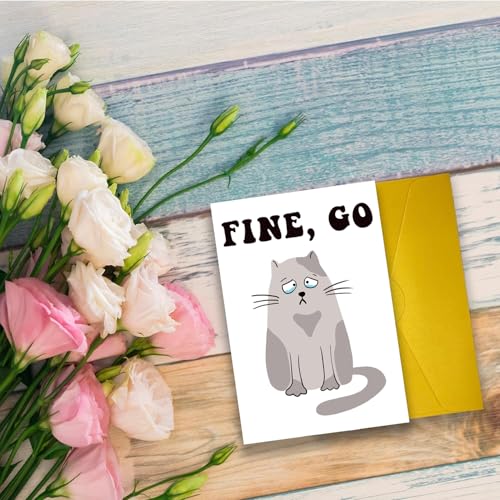 Bhiosng Funny Cat Leaving Goodbye Farewell Card Gift for Coworkers Friend, New Job Retirement Good Luck Goodbay Card, Humor 2026 Graduation Gift for Friend Classmate, Neighbors Moving - Image 2