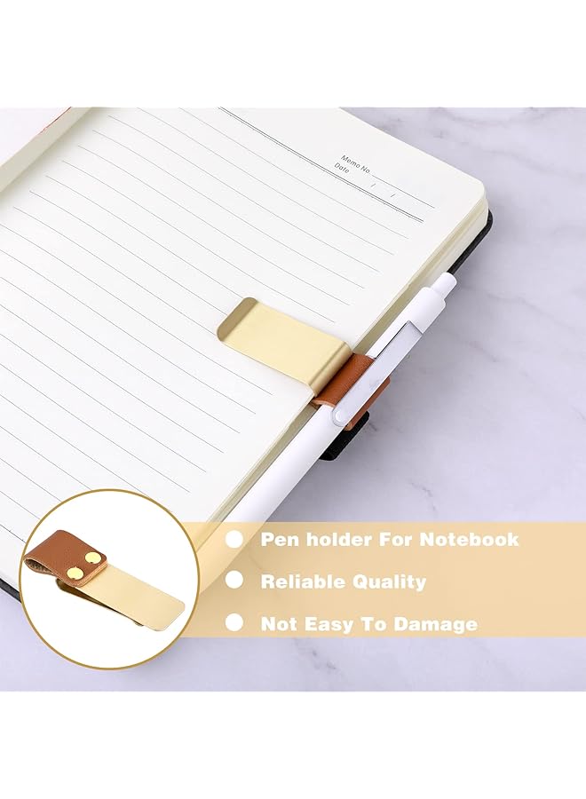 erorex Pen Loop Holder 4Pcs Pu Leather Retro Notebook Pen Holder Pen Loop With Clips For Journal Notebook Planner Clipboard Office Pocket Fit Most Pen Size - Image 4