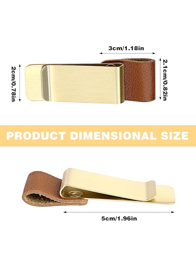 erorex Pen Loop Holder 4Pcs Pu Leather Retro Notebook Pen Holder Pen Loop With Clips For Journal Notebook Planner Clipboard Office Pocket Fit Most Pen Size - Image 2