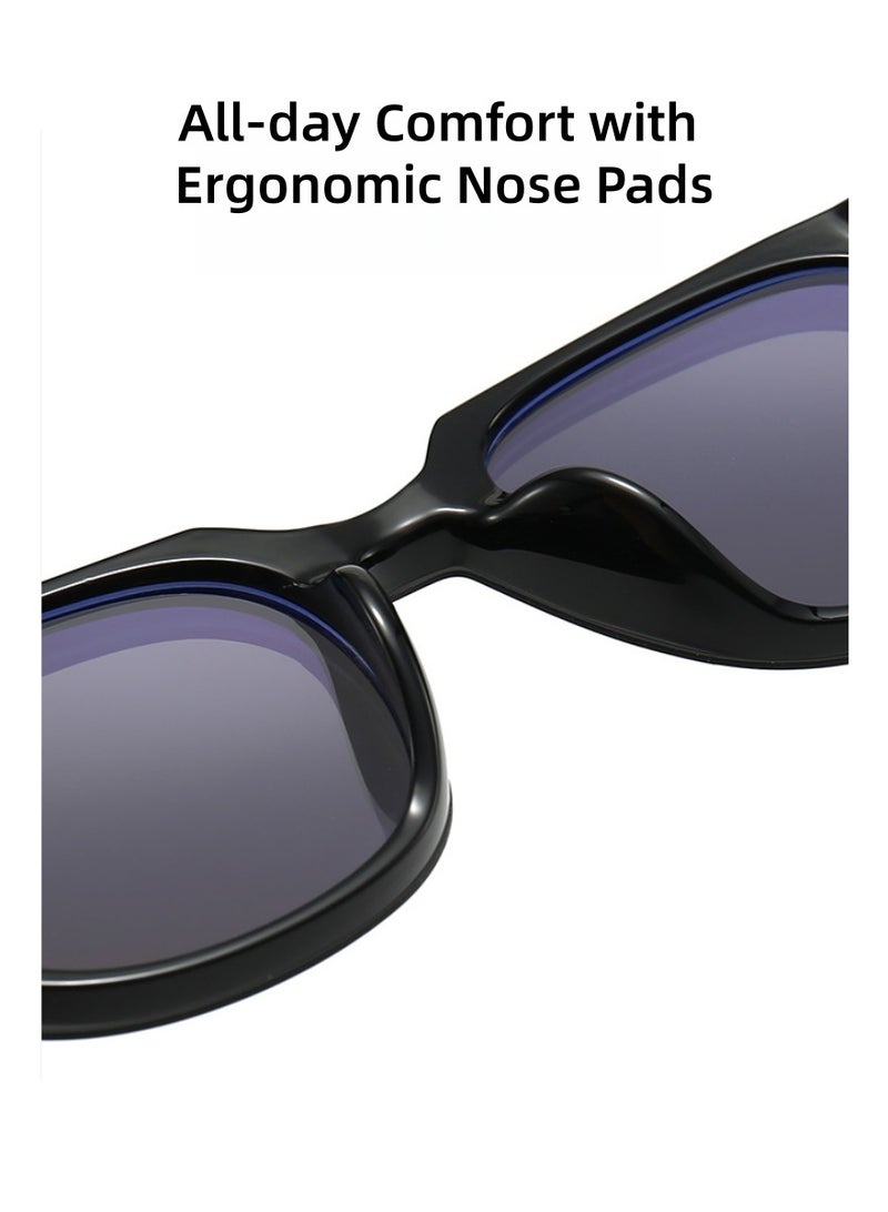 حِرَاس نظارات شمسية مغناطيسية 4 في 1 للرجال والنساء - عدسات قطبية مضادة للوهج + حماية من الضوء الأزرق - مثالية للقيادة النهارية والليلية مع UV400 (عدسات قابلة للتبديل) - Image 3