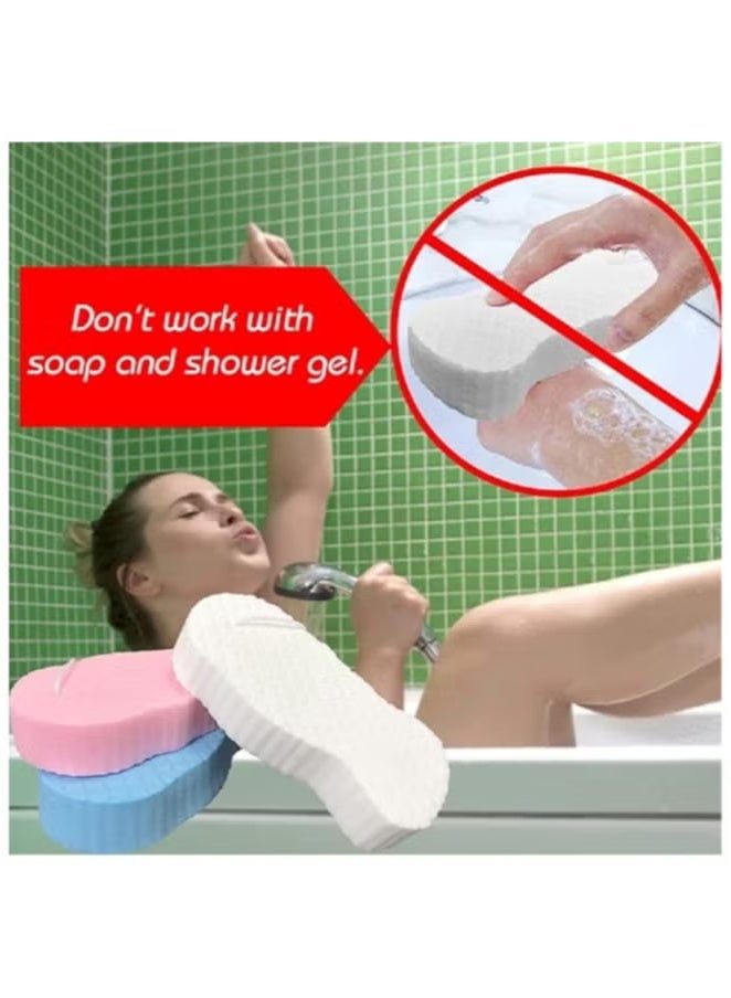 3 Pieces of Magical Exfoliating Bath Sponge, 3D Super Soft Exfoliating, Skin-Friendly, Reusable, Suitable for Adults, Children and Pregnant Women. (Pink+blue+grey) - Image 3