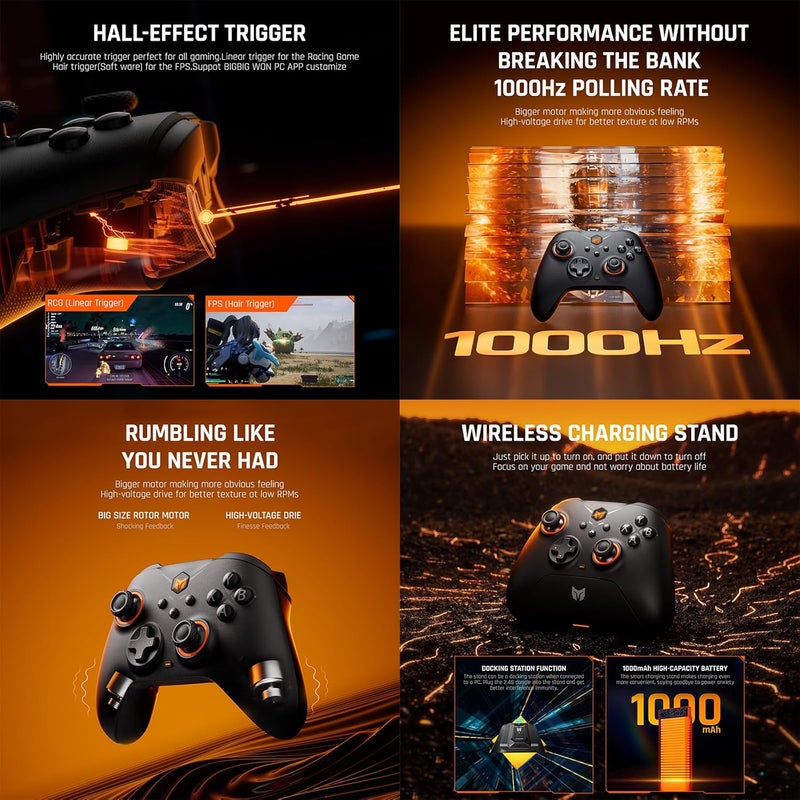 BIGBIG WON Gale Hall Wireless Motion Control Joysticks & Triggers - 3 Pairs Thumbsticks, PC & Mobile Game Controllers for Switch/PC/iOS/Android - Image 5