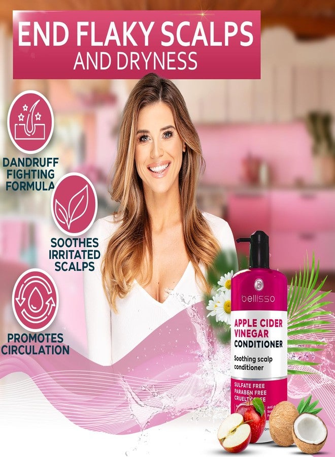 BELLISSO Apple Cider Vinegar Conditioner - Sulfate Paraben and Silicone Free - For Dry, Damaged and Oily Hair - Anti Dandruff Product for Fine Itchy Scalp Build Up - Cleansing Treatment for Women and Men - Image 2