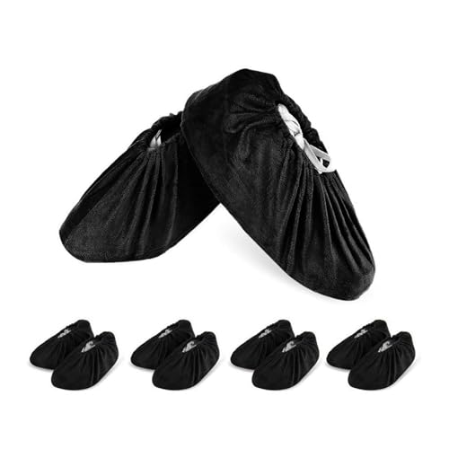 LAKE OF FIRE 5-Pair Reusable Shoe Covers, Non-Slip, Washable, and Thickened Boot Covers for Floor and Carpet Protection(5 Black) - Image 1