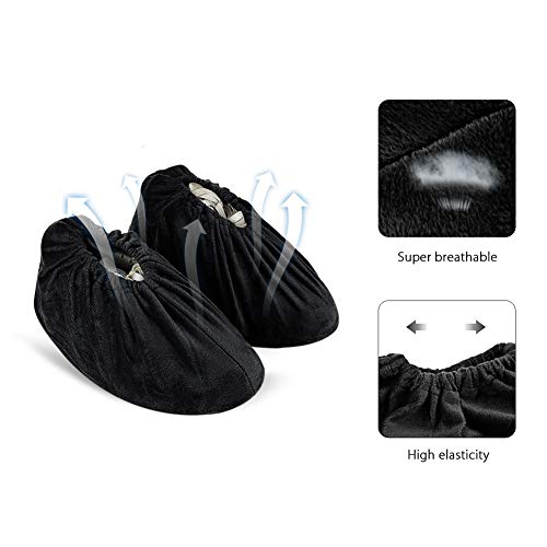 LAKE OF FIRE 5-Pair Reusable Shoe Covers, Non-Slip, Washable, and Thickened Boot Covers for Floor and Carpet Protection(5 Black) - Image 3