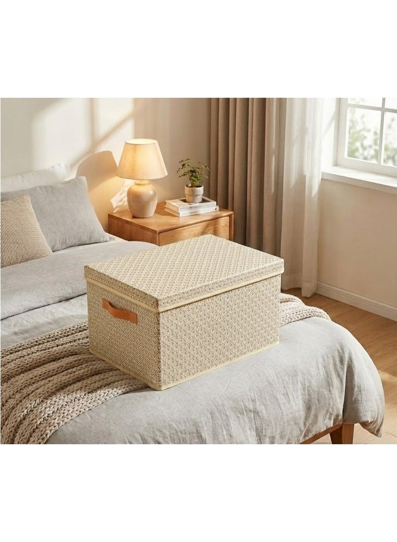 Living Extra Large Fabric Storage Box, 92x45x45 cm, Wide Top Opening with Side Handles - Image 1