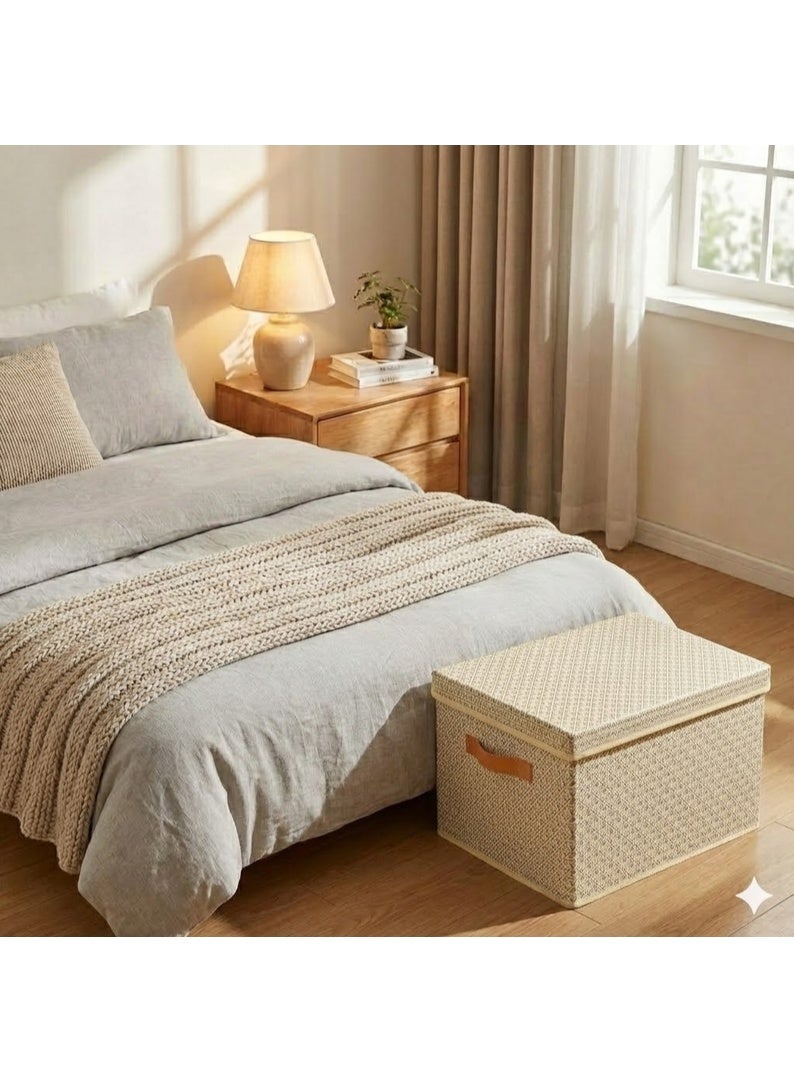 Living Extra Large Fabric Storage Box, 92x45x45 cm, Wide Top Opening with Side Handles - Image 2