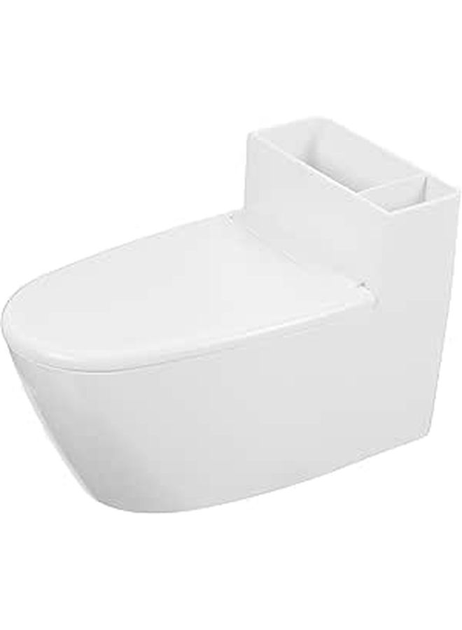 Ceramic Wall Mounted Toilet Shaped Ashtray With Lid White Bathroom Ash Storage Holder - Image 1