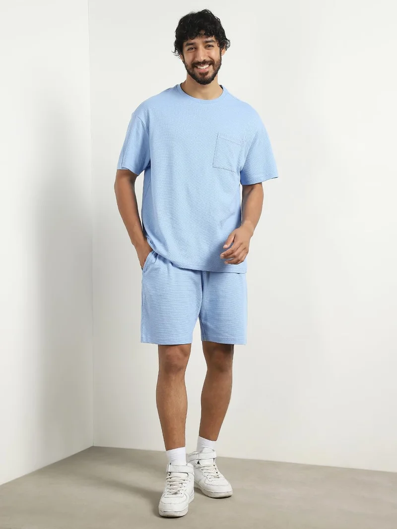 Nobero  Men's Casual Blue Co-ord Set for Men | Best Price UAE