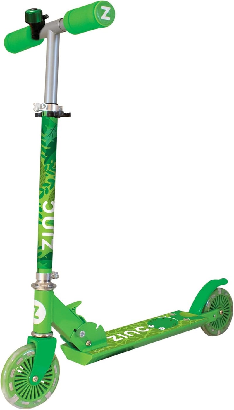 ZINC Two Wheeled Folding Light Up Scooter - Light up LED Wheels, Folding, Fold Down Handles, Non-Slip Deck, Height Adjustable, For Ages 3+, Great Gift Idea - Image 1