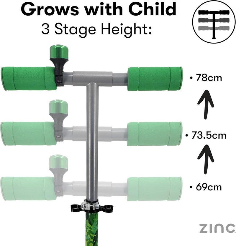 ZINC Two Wheeled Folding Light Up Scooter - Light up LED Wheels, Folding, Fold Down Handles, Non-Slip Deck, Height Adjustable, For Ages 3+, Great Gift Idea - Image 5