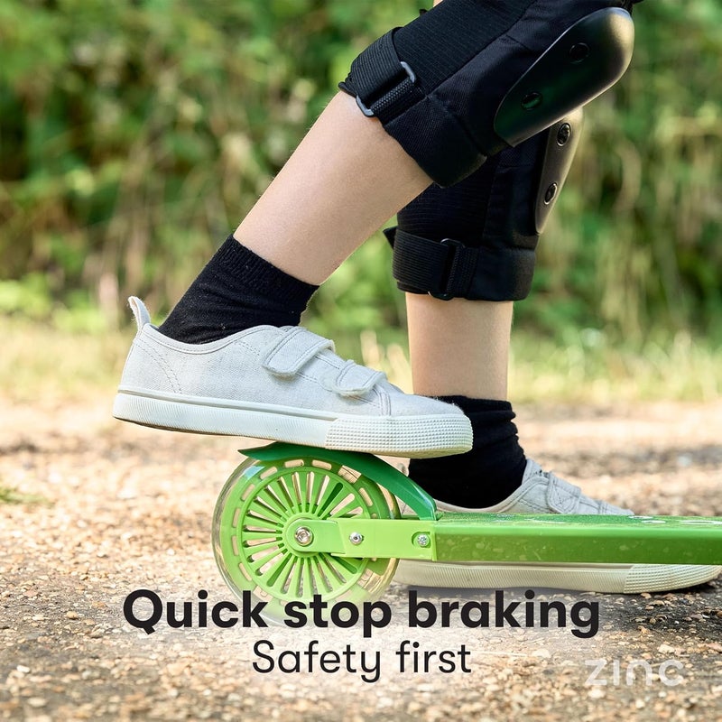 ZINC Two Wheeled Folding Light Up Scooter - Light up LED Wheels, Folding, Fold Down Handles, Non-Slip Deck, Height Adjustable, For Ages 3+, Great Gift Idea - Image 4