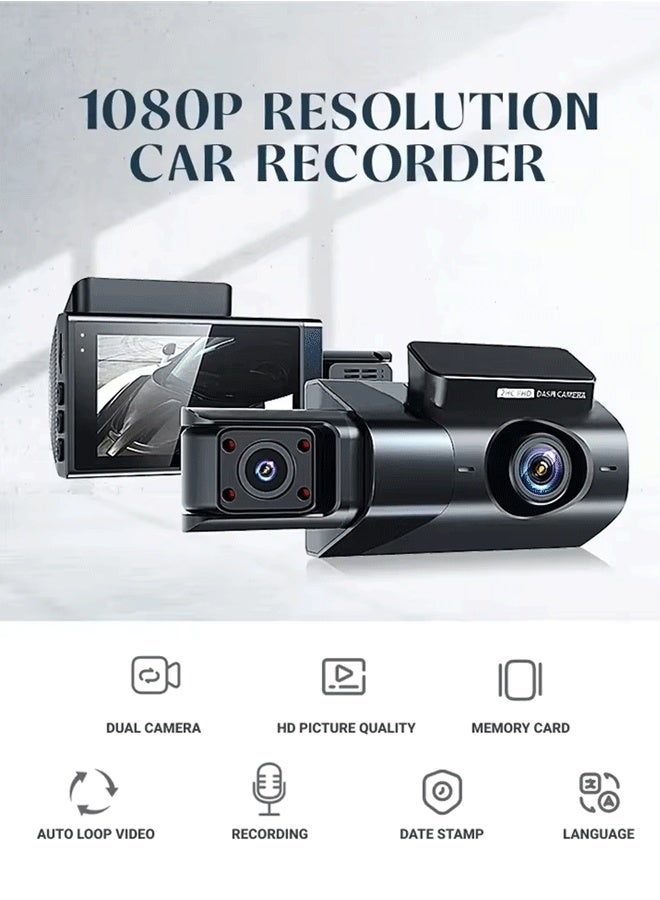 XiuWoo 4K Triple Lens Dash Cam Rear, 4K/2.5K Full HD Dash Camera for Cars, Included 32GB Card, Built-in Wi-Fi GPS, 3.0” IPS Screen, Night Vision, 170°Wide Angle, WDR, 24H Parking Mode - Image 2
