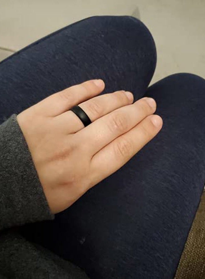 Qinaoco Silicone Rings for Women Breathable - 4/8 Rings Women's Silicone Rubber Wedding Ring Engagement Bands for Women - Heart Airflow Inner Grooves, 9(18.9mm), Silicone, not, - Image 3