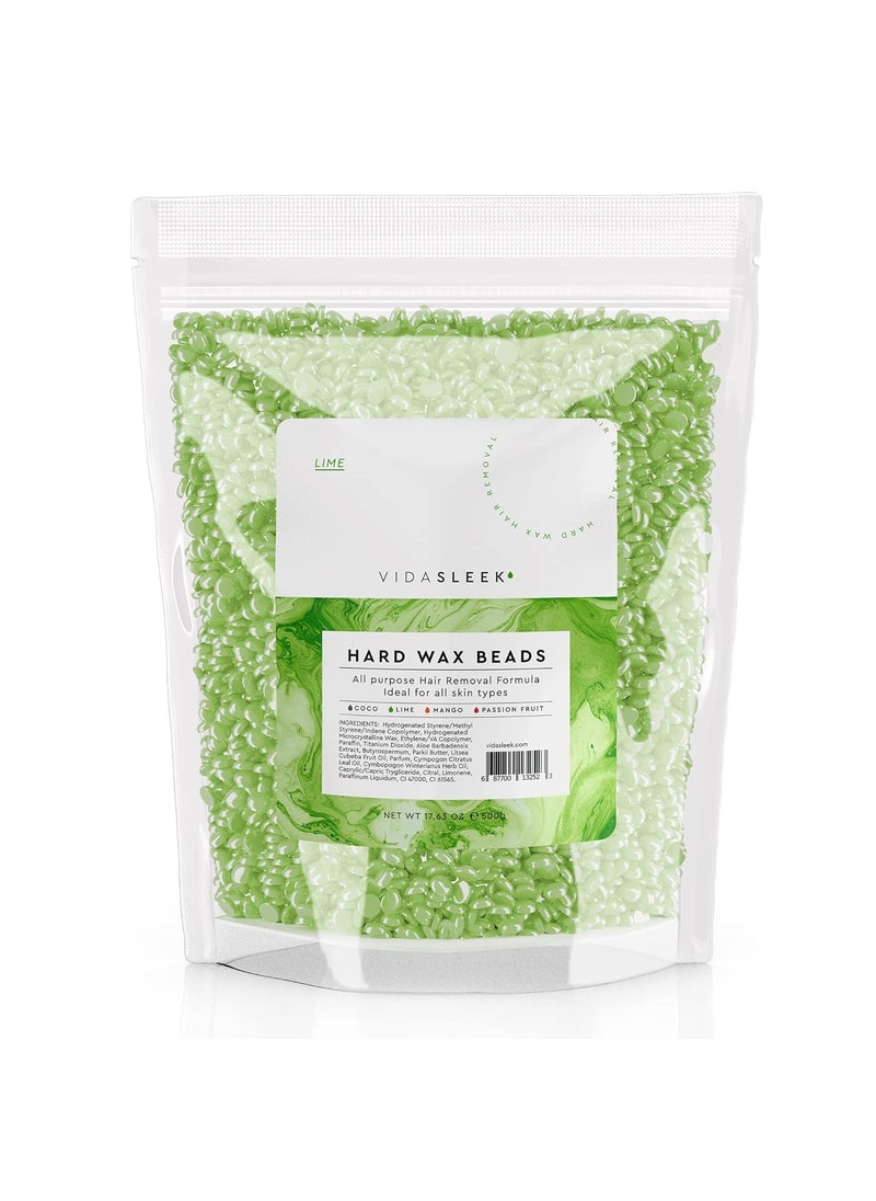 VidaSleek - Hard Wax Beads  All Purpose Hair Removal Wax  No Strips Needed  Lime Scent  1763 oz - Image 1