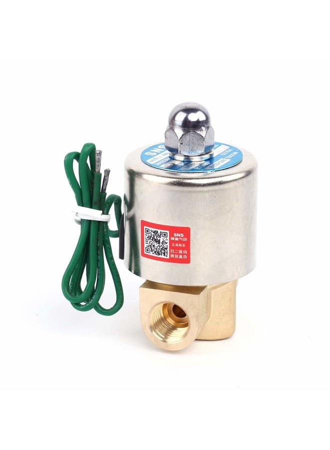 Sns AC110V 1/4" NPT High Temperature Brass Electric Solenoid Valve Normally Closed Water,Air,Diesel 2WG025-N08 - Image 2