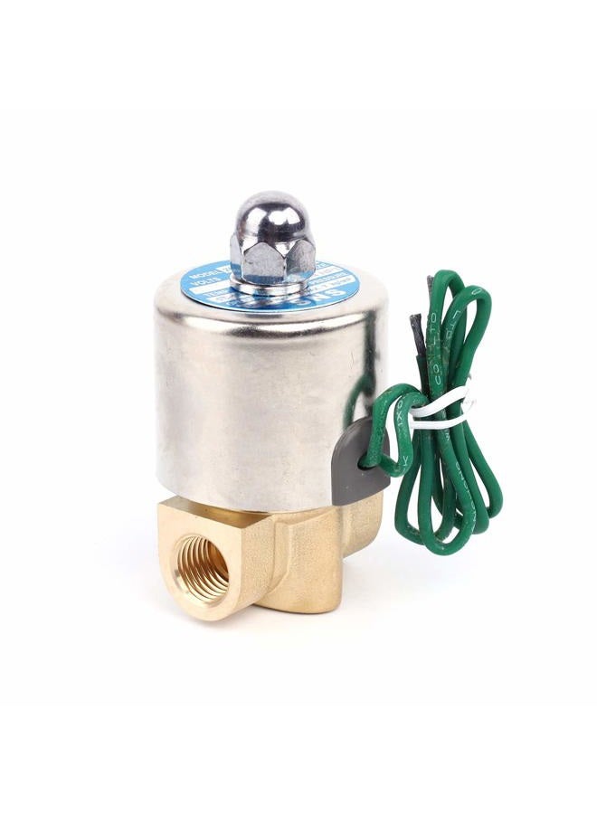 Sns AC110V 1/4" NPT High Temperature Brass Electric Solenoid Valve Normally Closed Water,Air,Diesel 2WG025-N08 - Image 1