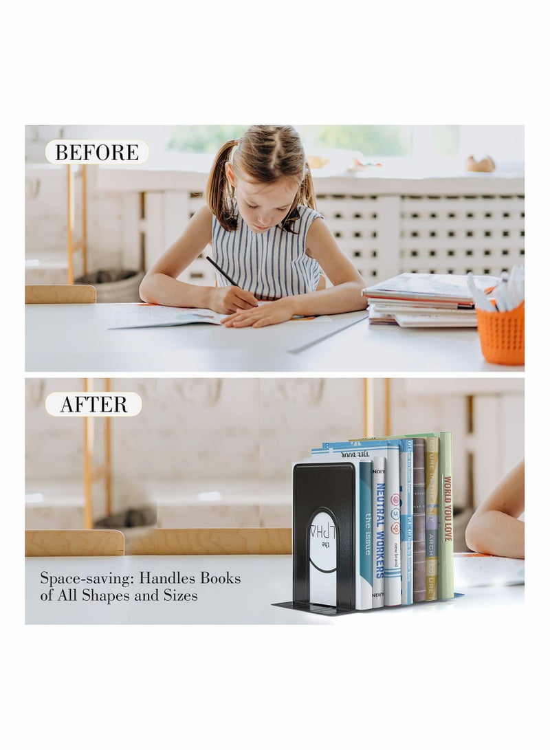 كاست ويف دعامات الكتب، دعامات كتب عالمية فاخرة للأرفف، دعامات معدنية متينة لدعم دعامات الكتب - Image 3