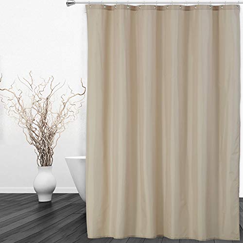 CAROMIO Hotel Quality 100% Waterproof Fabric Shower Curtain or Liner with Magnets for Bathroom, 72 x 72 inches, Tan - Image 1