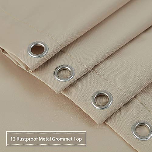 CAROMIO Hotel Quality 100% Waterproof Fabric Shower Curtain or Liner with Magnets for Bathroom, 72 x 72 inches, Tan - Image 4