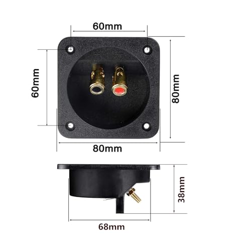 YTYKINOY 2 Pcs 3.1” Double Binding Round Gold Plate Push Spring Loaded Jacks Speaker Box Terminal Cup - Image 2