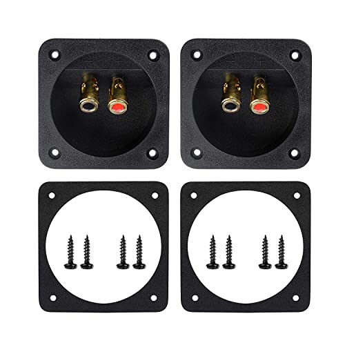 YTYKINOY 2 Pcs 3.1” Double Binding Round Gold Plate Push Spring Loaded Jacks Speaker Box Terminal Cup - Image 1