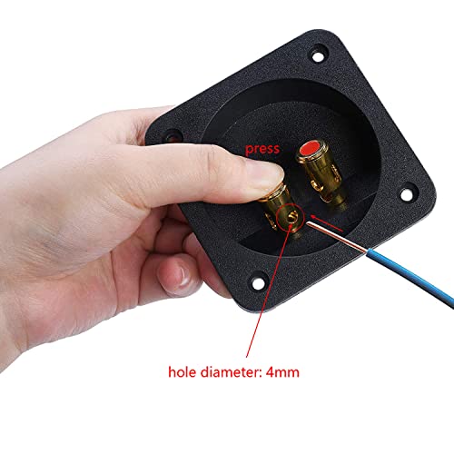YTYKINOY 2 Pcs 3.1” Double Binding Round Gold Plate Push Spring Loaded Jacks Speaker Box Terminal Cup - Image 3