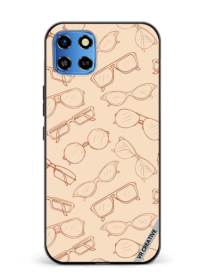 VR CREATIVE Protective Case Cover For Infinix Smart 6 HD Sketch Eyeglasses Design Multicolour - Image 1