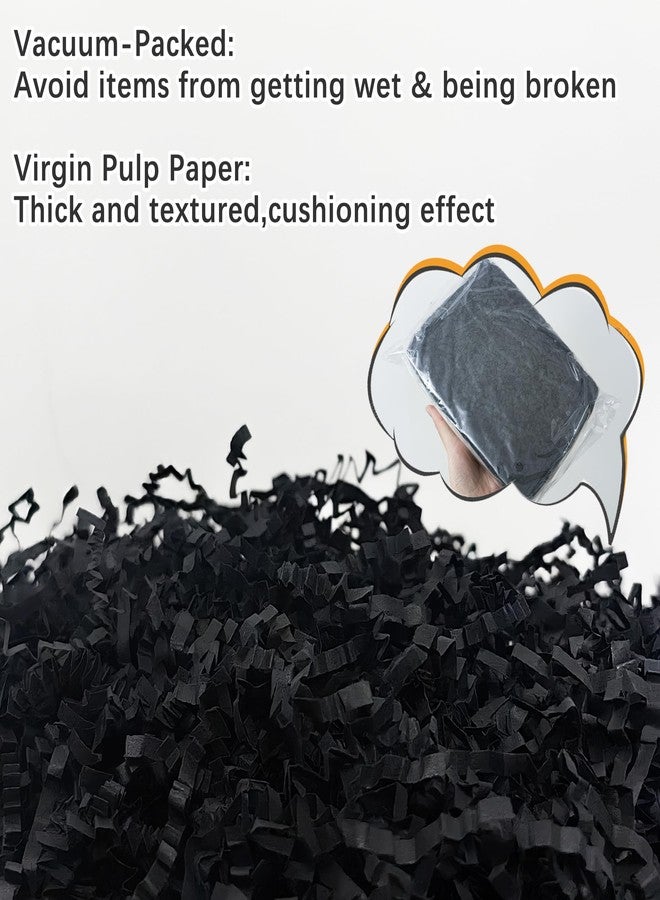 QOIUSO 1/2LB Black Crinkle Paper Filler - 8oz Crinkle Cut Shredded Paper for Gift Baskets, Valentines Boxes, Bridesmaid Proposals, Birthdays, Easter Basket Filler and Craft Wrapping Supplies - Image 3