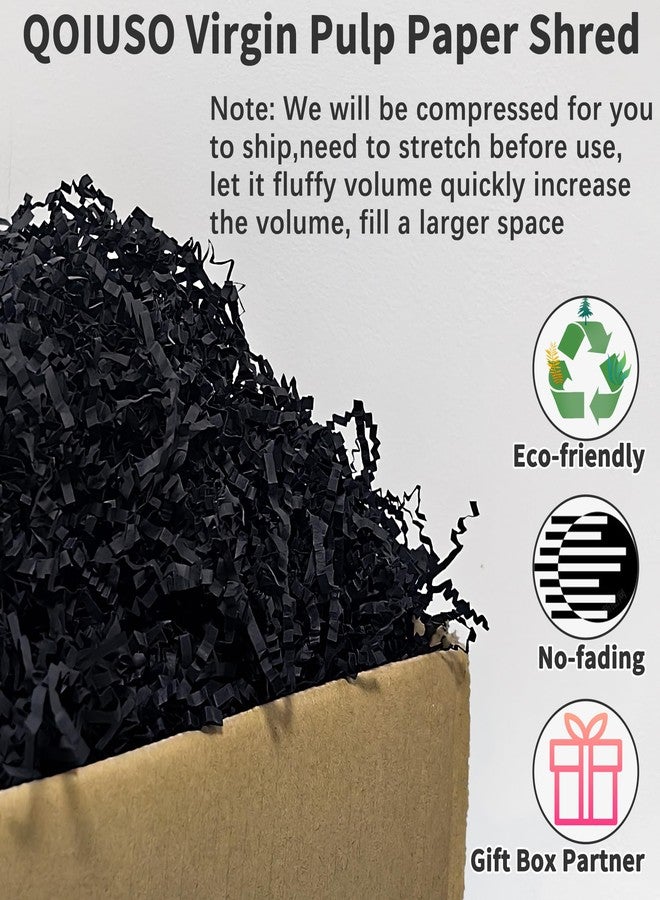 QOIUSO 1/2LB Black Crinkle Paper Filler - 8oz Crinkle Cut Shredded Paper for Gift Baskets, Valentines Boxes, Bridesmaid Proposals, Birthdays, Easter Basket Filler and Craft Wrapping Supplies - Image 2