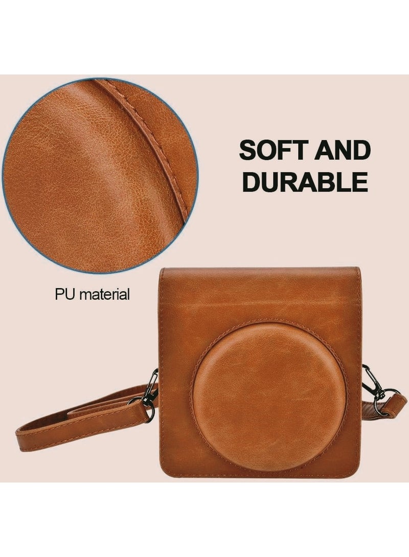 Suitable for Fuji Polaroid Instax SQ6 special brown storage and protection bag - fashionable and portable camera bag, with protective design and perfect fit  - Image 3