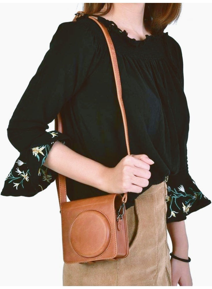 Suitable for Fuji Polaroid Instax SQ6 special brown storage and protection bag - fashionable and portable camera bag, with protective design and perfect fit  - Image 2