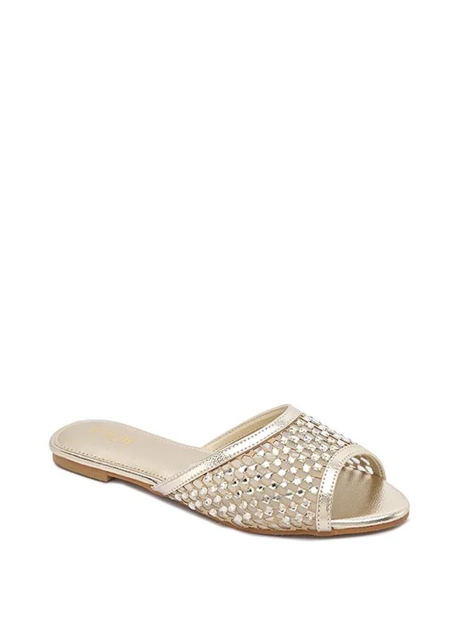 فايور Stylish Lattice-Woven Crystal Slide MY 407