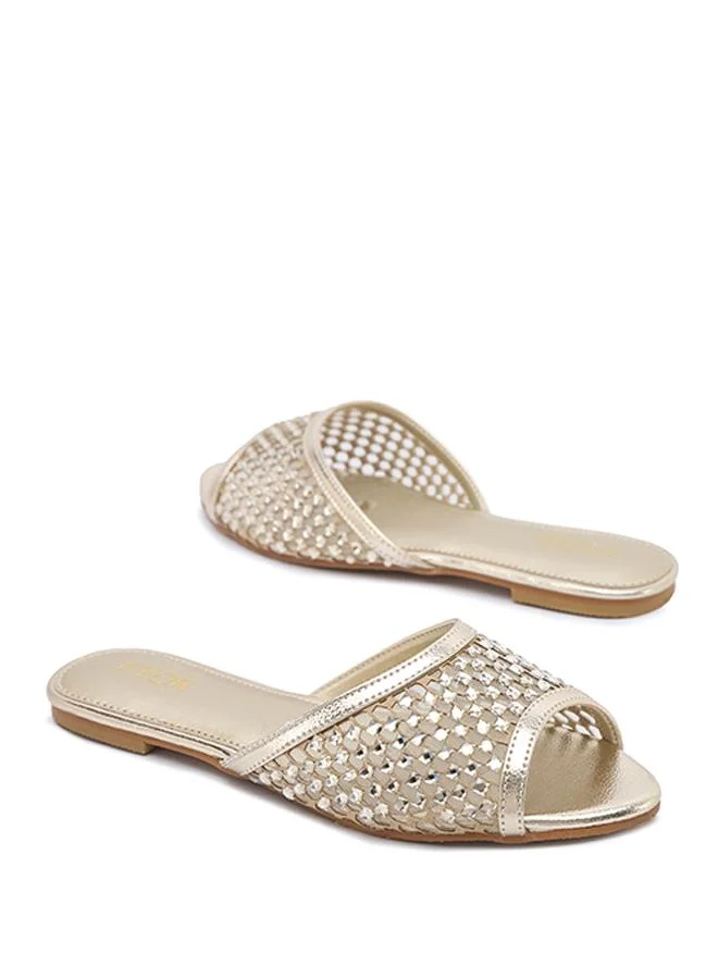 FYOR  Stylish Lattice-Woven Crystal Slide MY 407 for Women | Best Price UAE