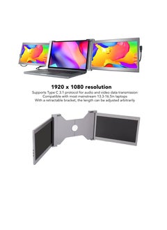 XCESS Triple Portable Monitor for Laptop 15 Inches Silver 