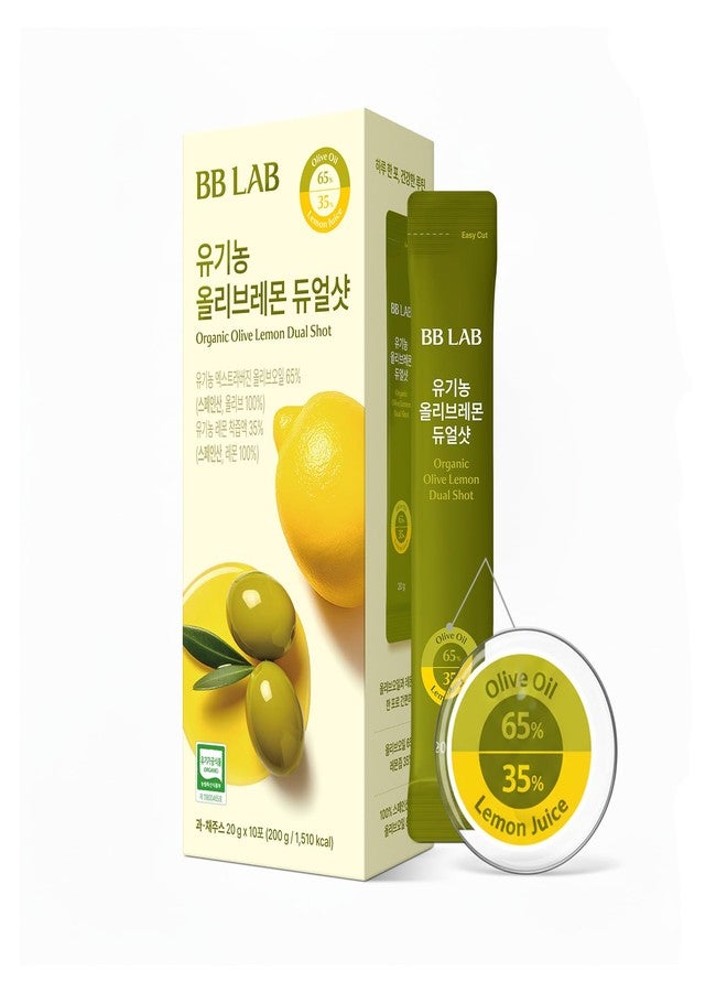 BB LAB Organic Olive Lemon Dual Shot, Cold Pressed Extra Virgin Picual Olive Oil with NFC Lemon Juice, 20g*10 Sticks - Image 1