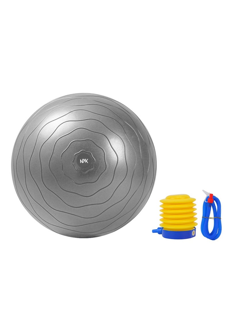 N Y K - GYM BALL/YOGA BA;LL/ EXERCISE BALL,ANTI-BURST FITBALL WITH AIR PUMP -GRAY 65CM/25.6" - Image 1