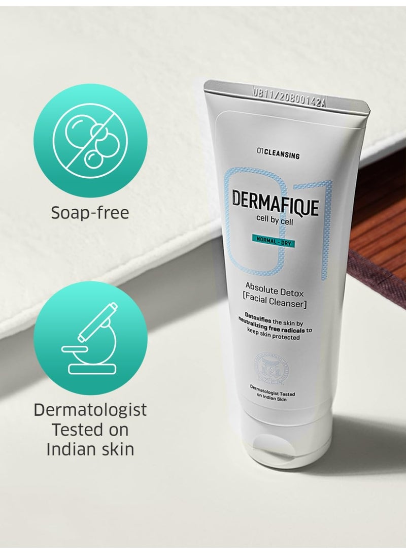 Dermafique Absolute Detox Facial Cleanser – 100ml, with Bio-Active Cellulose Beads, Face Wash Enriched with Vitamin E & Pomegranate Extracts | Soap, Paraben & Alcohol Free | Dermatologist Tested Face Cleanser - Image 5
