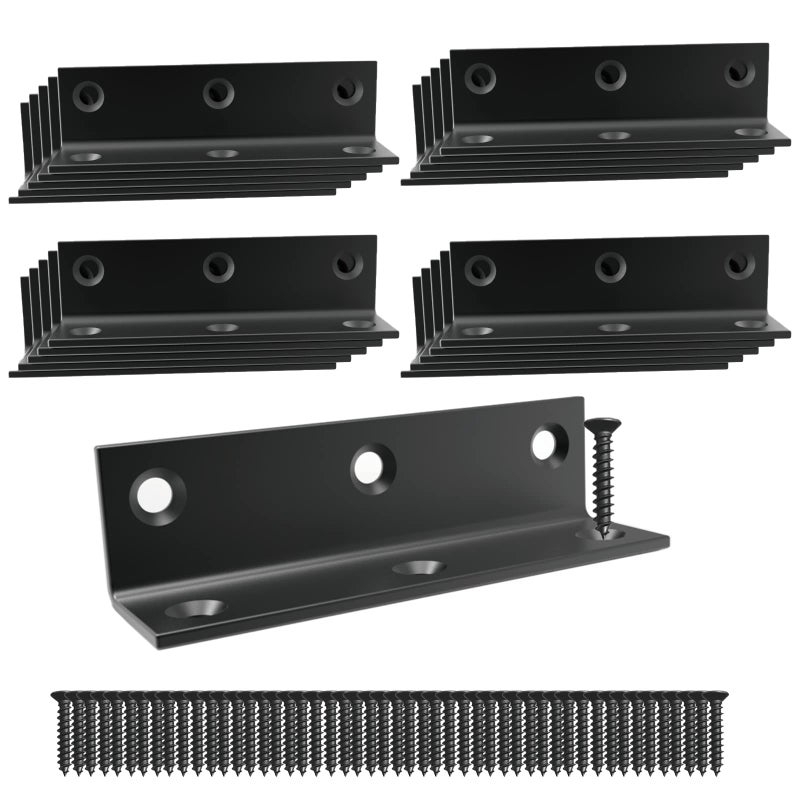 Black Stainless Steel Corner BracketL BracketHeavy Duty Corner Brace Large Angle Brackets Metal Braces for Wood Aufuga 20 320808inch