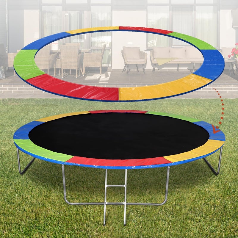 Diegimr Trampoline Replacement Safety Pad, 14ft Trampoline Spring Protective Cover Round EPE Pearl Cotton Trampoline Mat Waterproof Accessories No Holes for Pole - Image 3