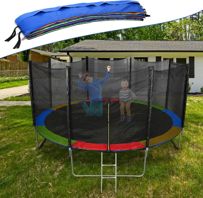 Diegimr Trampoline Replacement Safety Pad, 14ft Trampoline Spring Protective Cover Round EPE Pearl Cotton Trampoline Mat Waterproof Accessories No Holes for Pole - Image 5