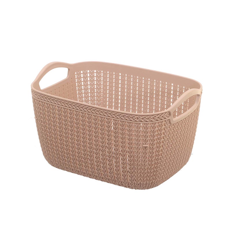 Kuber Industries Kuber Industries Plastic 5 Pieces Multipurpose Large Size Flexible Storage Baskets/Fruit Vegetable Kitchen Organizer with Handles (peach) - CTKTC030624  - Image 3