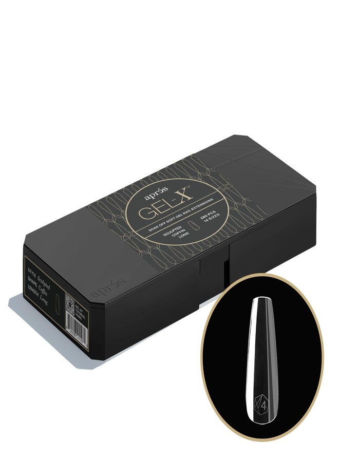 APRÉS Apres Gel-X® Coffin Box of Nail Tips | 280 Gel-X Tips, Soft Tips, 14 Sizes 00-9 | Half-sizes Included (Sculpted Coffin Long, 280 Count) - Image 2