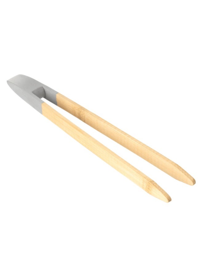 Five Simply Smart Durable Bamboo Toast Tongs Grey and Natural - Image 1