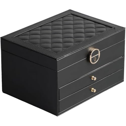 Sprqcart Jewelry Box for Women Girls 3 Layer PU Leather Organizer Storage Case with Compartments for Earrings Rings Bracelets, Necklaces, Watches | Travel Display Box Gift Idea - Image 1