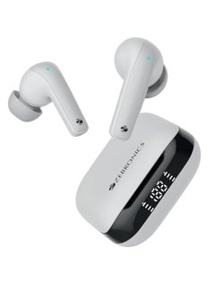 ZEBRONICS PODS K2 In-Ear Wireless Earbuds, Upto 40 Hrs Backup, Dual EQ, Quad MIC ENC, 10mm Bass Drivers, Fast Charging, Bluetooth, Flash Connect, 40ms Low Latency Gaming, LED Battery Indicator (White)