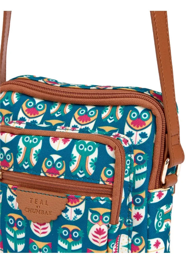 تشامباك Chumbak Owl March حقيبة حبال نسائية - أزرق ، أزرق ، مقاس واحد