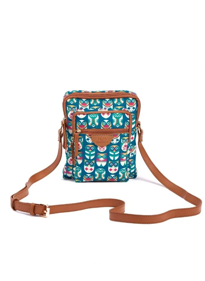 Chumbak Teal by Chumbak Owl March Wallet Sling Bag