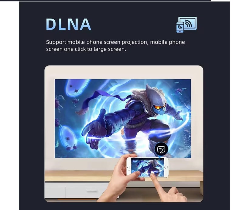 BIGASUO بروجيكتور محمول ميني واي فاي LED بدقة 1080p عالية الوضوح لأجهزة أندرويد/iOS مع يوتيوب مدمج - يدعم واي فاي، HDMI، AV، USB، ميراكاست بقوة 4000 لومن (BGP31) - Image 3