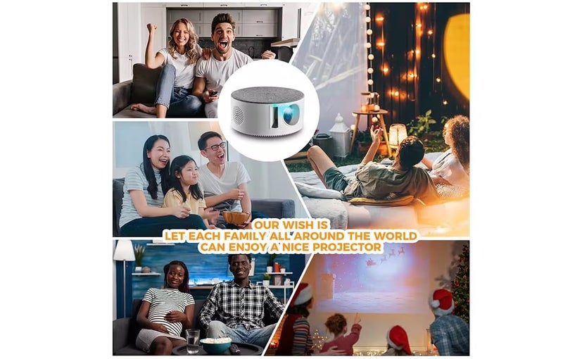 BIGASUO بروجيكتور محمول ميني واي فاي LED بدقة 1080p عالية الوضوح لأجهزة أندرويد/iOS مع يوتيوب مدمج - يدعم واي فاي، HDMI، AV، USB، ميراكاست بقوة 4000 لومن (BGP31) - Image 5